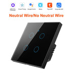 1 2 3 4 Gang WiFi RF 433mhz Touch Wall Light Smart Wireless with Switch Button 220V with no Neutral EU Tuya Alexa Google