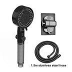 10 Spray Filtered Shower Head High-Pressure Handheld Water Saving Showerhead Fall Resistance Black White Bathroom Shower Nozzle