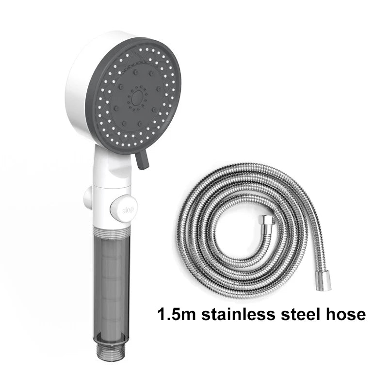10 Spray Filtered Shower Head High-Pressure Handheld Water Saving Showerhead Fall Resistance Black White Bathroom Shower Nozzle