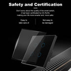 1 2 3 4 Gang WiFi RF 433mhz Touch Wall Light Smart Wireless with Switch Button 220V with no Neutral EU Tuya Alexa Google