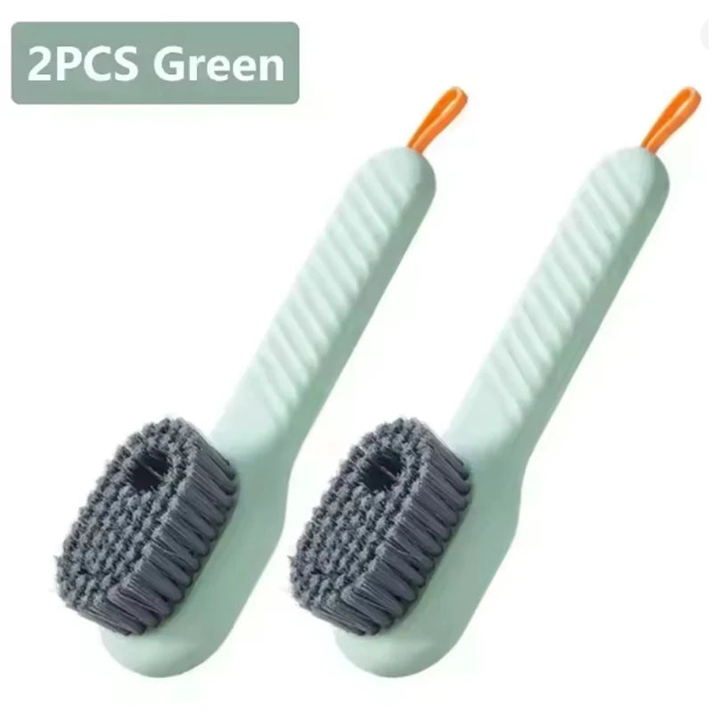 1/2PCS Multifunction Cleaning Shoe Brush Soft Automatic Liquid Shoe Brush Long Handle Clothes Soap Brush With Hook Clean Tool