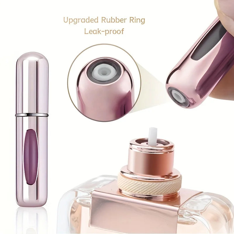 5 Pieces 5 ml Mini Refillable Perfume Sprayer Aluminum Perfume Bottle Portable Perfume Spray Bottle Travel Perfume Mini Bottle