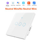 1 2 3 4 Gang WiFi RF 433mhz Touch Wall Light Smart Wireless with Switch Button 220V with no Neutral EU Tuya Alexa Google