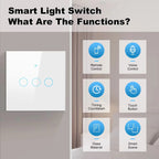 1 2 3 4 Gang WiFi RF 433mhz Touch Wall Light Smart Wireless with Switch Button 220V with no Neutral EU Tuya Alexa Google