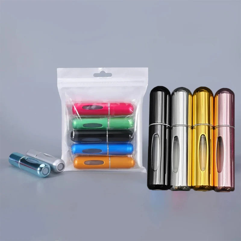 5 Pieces 5 ml Mini Refillable Perfume Sprayer Aluminum Perfume Bottle Portable Perfume Spray Bottle Travel Perfume Mini Bottle
