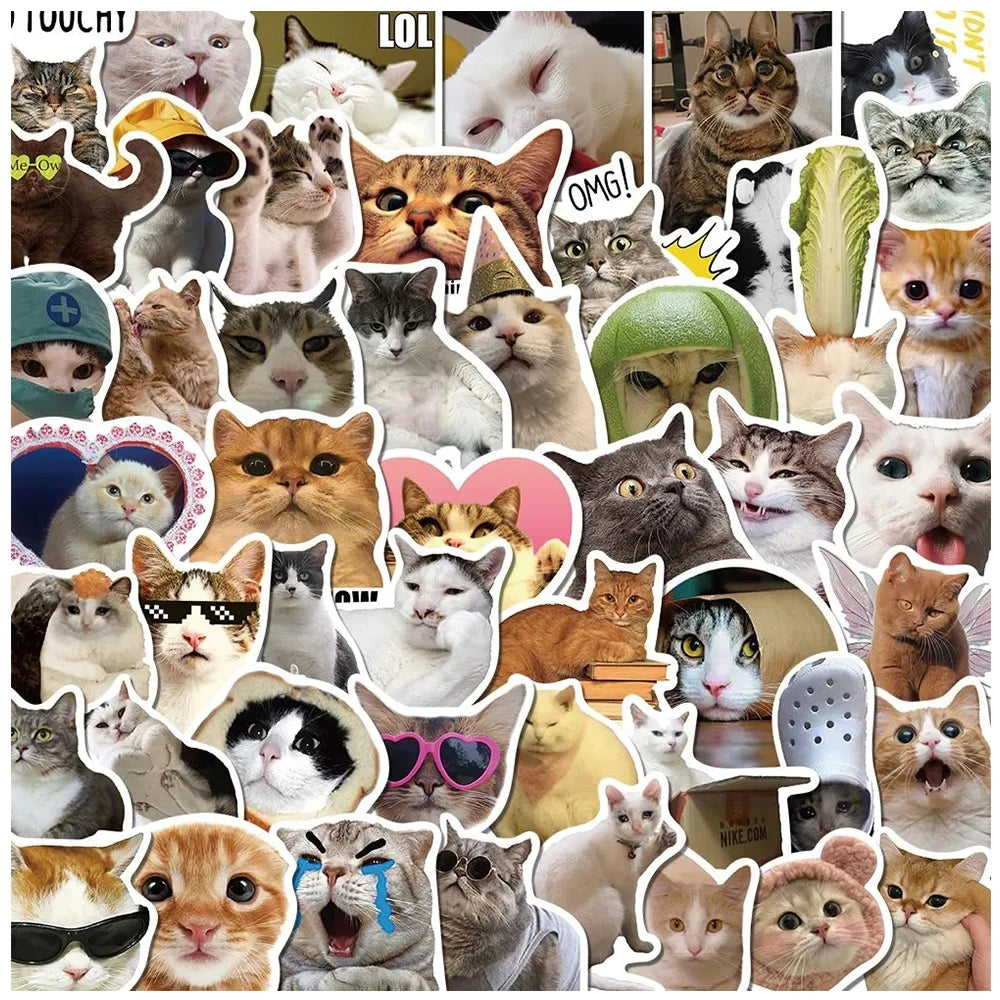 10/30/50PCS Kawaii Love Cat PVC Sticker Aesthetic Children's Korean Decoration Scrapbooking Stationery School Supplies for Kids