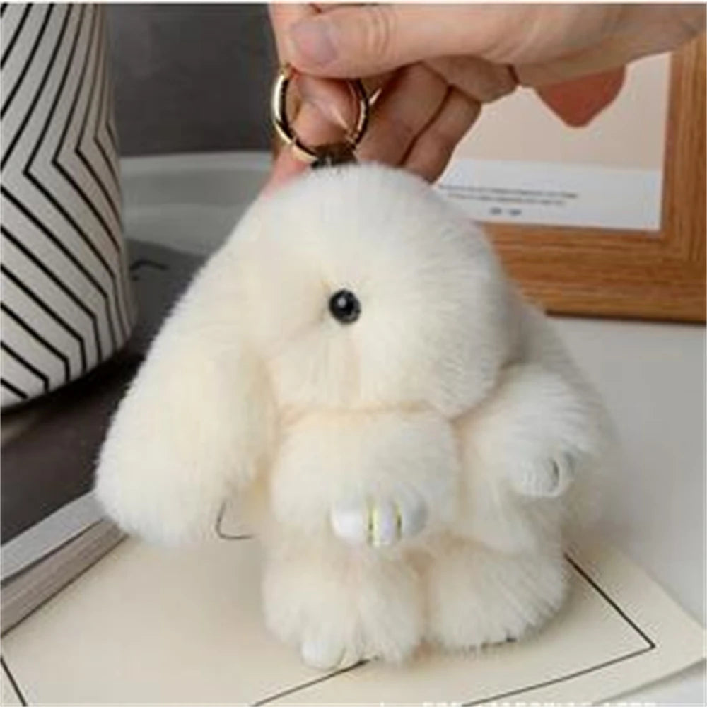 15cm Fluffy Faux Rabbit Fur Keychain, PomPom Charms Gifts for Key & Bags for Women, Cute Bag Car Keys Pendant Decor, Gift