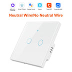 1 2 3 4 Gang WiFi RF 433mhz Touch Wall Light Smart Wireless with Switch Button 220V with no Neutral EU Tuya Alexa Google