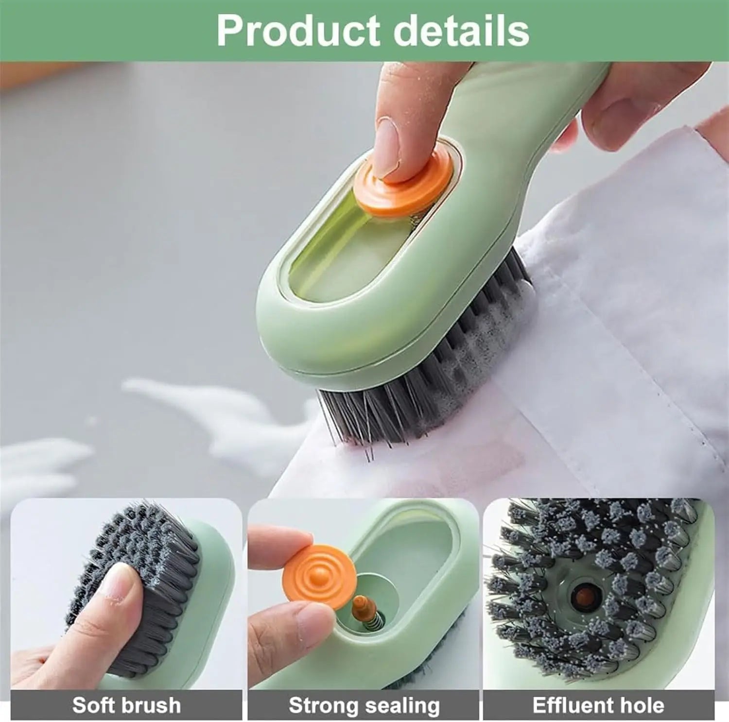 1/2PCS Multifunction Cleaning Shoe Brush Soft Automatic Liquid Shoe Brush Long Handle Clothes Soap Brush With Hook Clean Tool