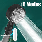 10 Spray Filtered Shower Head High-Pressure Handheld Water Saving Showerhead Fall Resistance Black White Bathroom Shower Nozzle
